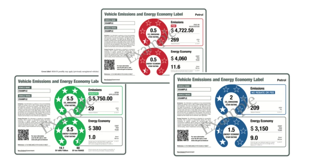 Vehicle Emissions and Energy Economy Label Examples