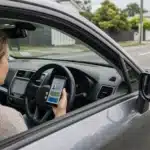 Digital driver licence shown on a phone inside a car in New Zealand