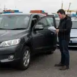 Used imported cars at a New Zealand vehicle import yard